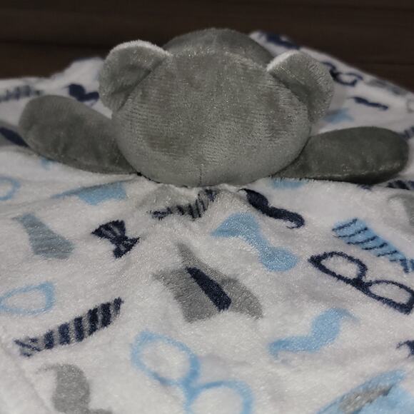 Le Bebe Favorite 11.5" X 11.5" Infant Security Blanket Grey Bear Father Theme - Picture 3 of 6